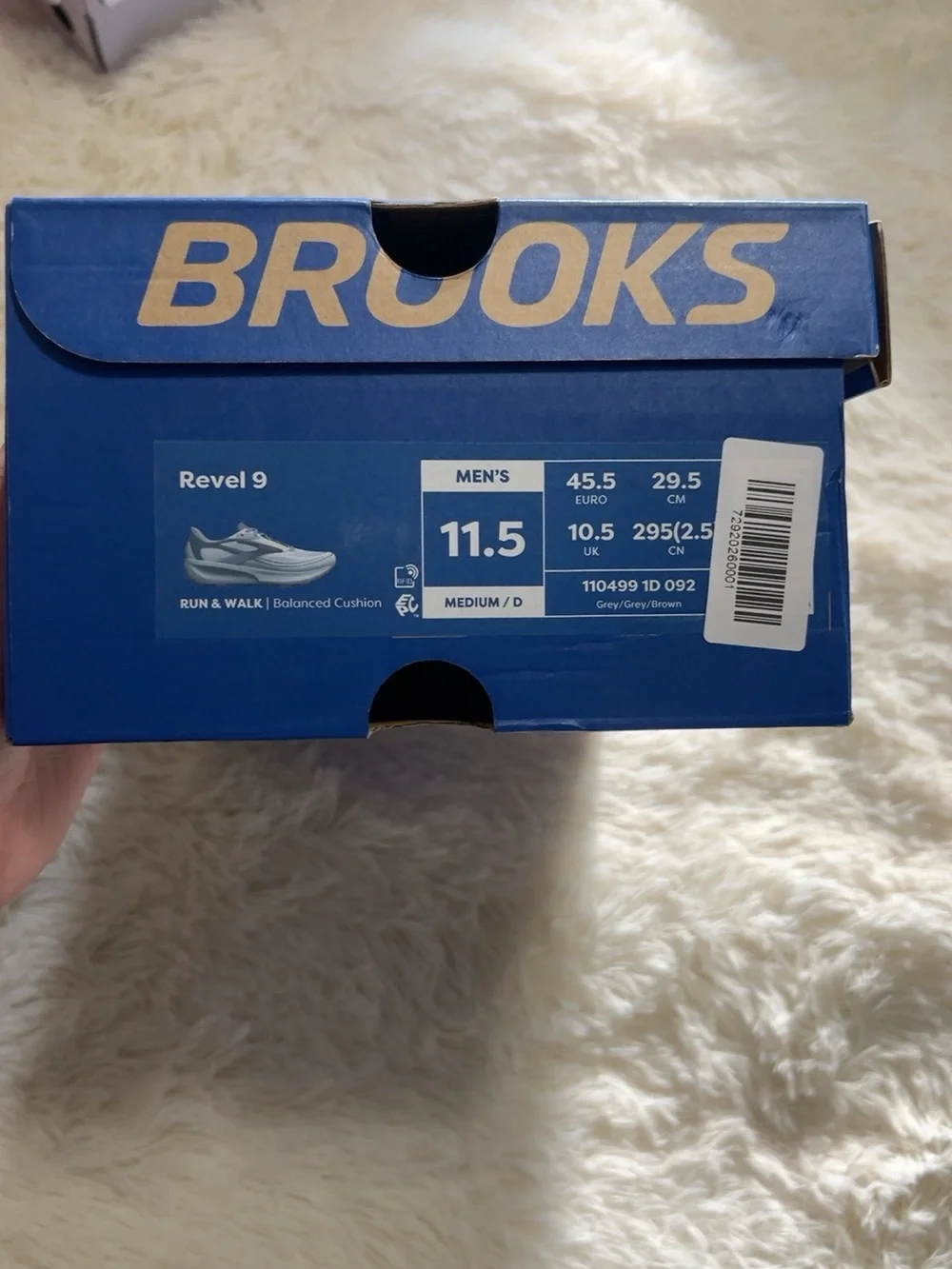 Brooks Men's Athletic Shoe in Light Gray with Blue and Coral Accents
